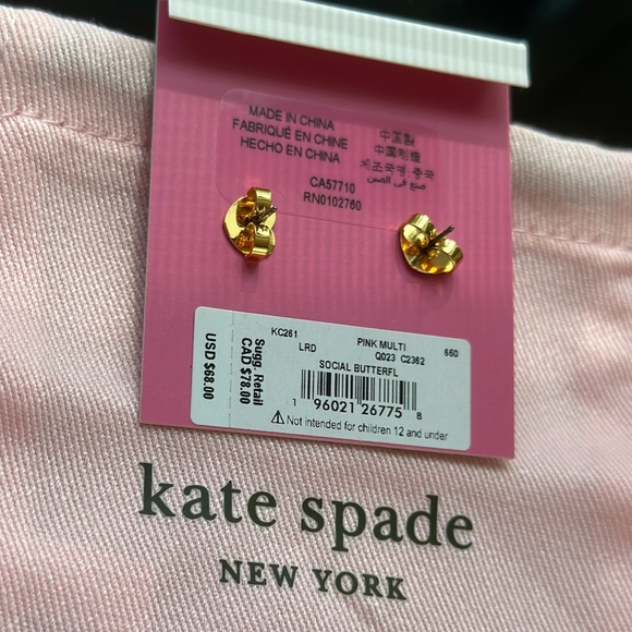 RESERVED! $68 NWT Kate Spade Social Butterfly Drop Earrings - Picture 5 of 6